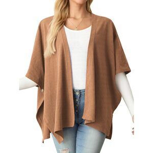 1518 Women's Shawls And Cardigan Open Front Poncho Cape Autumn Winter